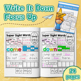 Kindergarten and Grade 1 sight word workbook for Ages 5-8