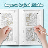Children's maze puzzle book for visual tracking and focus