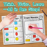Kids shape learning book for visual comparison coloring and fine motor practice