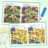 Kids screen-free activity book for farm scenes, comparison, and attention to detail