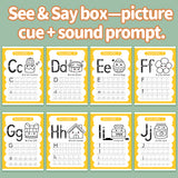Printed alphabet handwriting sheets for preschool