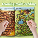 Children's fantasy pathfinding workbook for logic and focus skills