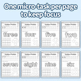 Printed number match workbook for preschool math learning
