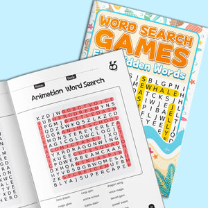 Animation Word Search Puzzle Book for Kids, Themed Vocabulary Search Activities, Spelling Practice, Reading Focus, Pattern Recognition, and Early Literacy Learning