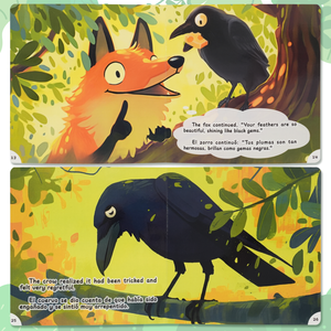 Paired Mounting-Bilingual Tales: The Crow and the Fox – English & Spanish Storybook