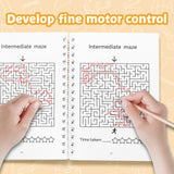 Printed intermediate maze book with visual tracking practice