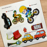 Ages 3-6 transportation sticker book for vehicle recognition