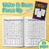 Kindergarten and Grade 1 hundreds chart workbook for Ages 5-8
