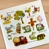 Ages 3-6 farm sticker book for countryside scene learning
