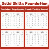 Children's math fluency book for elementary addition practice