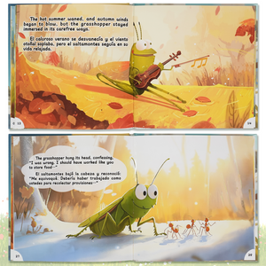Hardcover Edition-Bilingual Tales: The Ant and the Grasshopper – English & Spanish Storybook