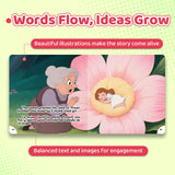 Words flow ideas grow panel for Thumbelina bilingual fairy tale