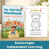 Printed preschool workbook for letter recognition and handwriting
