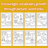Printed uppercase and lowercase letter activity book