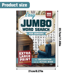 Extra large print word search puzzle book for seniors with 300 words