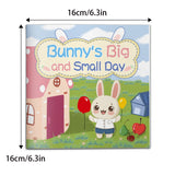 Bunny-themed size concepts book for big and small comparison