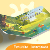 Exquisite illustration page from The Frog and the Ox fable