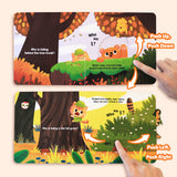 Who's That Forest Push Slide Board Book product image 5 showing printed book details for screen-free reading and learning