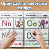 Children practicing uppercase to lowercase letters