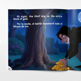 Ages 4-8 English-Spanish moral tale for screen-free story time