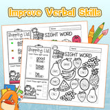 Screen-free literacy workbook for shopping vocabulary and fine motor skills