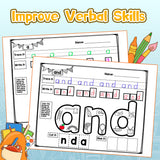 Screen-free literacy workbook for hands-on word work and fine motor skills