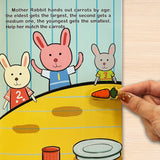 Children's size awareness picture book with stickers