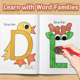 Children's trace and color alphabet animal activity book