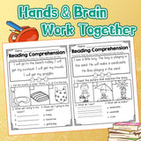 Screen-free reading practice book for simple questions and language skills