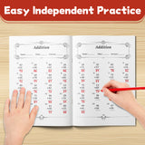 Addition workbook pages for independent daily math practice