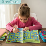 Parent and child using an ocean adventure maze puzzle book