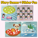 Children's complete the scene activity book with nature stickers
