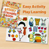 Interactive scene page with stickers for preschool fine motor play