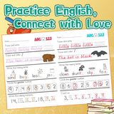 Screen-free sentence practice book for spelling readiness and vocabulary