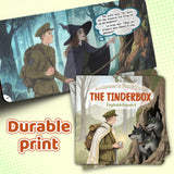 Durable printed The Tinderbox storybook with fantasy illustration
