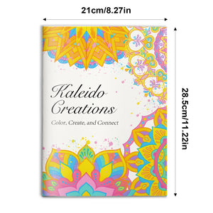 Kaleido Creations, Adult Coloring Book with Mandala and Kaleidoscope Pattern Art for Relaxation, Stress Relief, Mindful Creativity, and Calming Coloring Fun