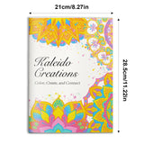Adult coloring book with mandala and kaleidoscope pages