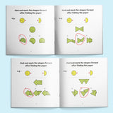 Printed missing-piece workbook for shape recognition