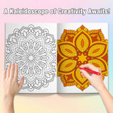 Printed pattern art workbook for mindful relaxation