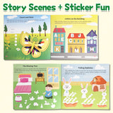Printed sticker art book for fine motor and visual learning