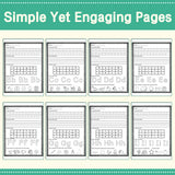 Children's letter recognition book with guideline rows