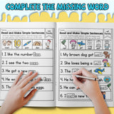 Children's sentence completion pages for early reading