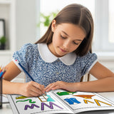 Children's easy handwriting book with letter formation pages