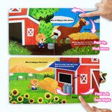 Who's That Farm Push Slide Board Book product image 5 showing printed book details for screen-free reading and learning