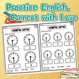 Screen-free time learning book for clock hands matching and routines