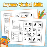 Screen-free reasoning workbook for visual comparison and focus