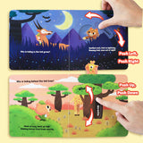 Who's That Grassland Push Slide Board Book product image 5 showing printed book details for screen-free reading and learning