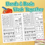 Screen-free workbook for daily counting shape recognition and problem solving