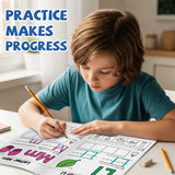 Printed ABC tracing workbook for preschool handwriting