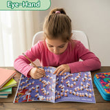 Parent and child using a zoo adventure maze puzzle book